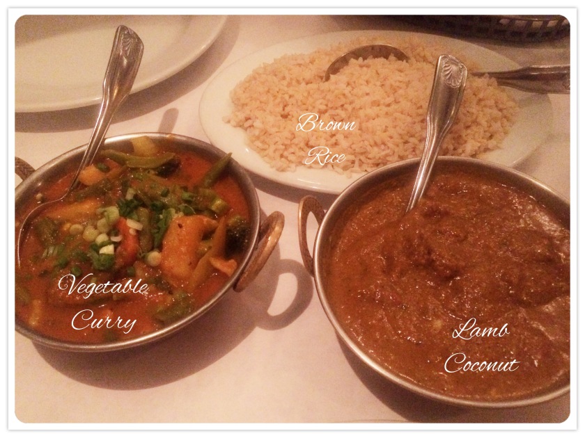 Vegetable Curry, Lamb Coconut, Brown Rice